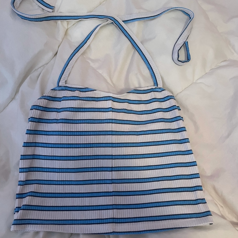 stripped pacsun halter crop top
